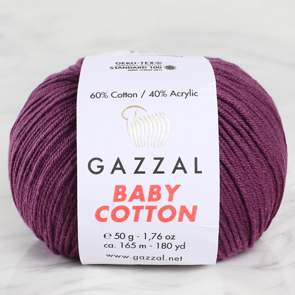 Gazzal Baby Cotton Mürdüm Bebek Yünü - 3441